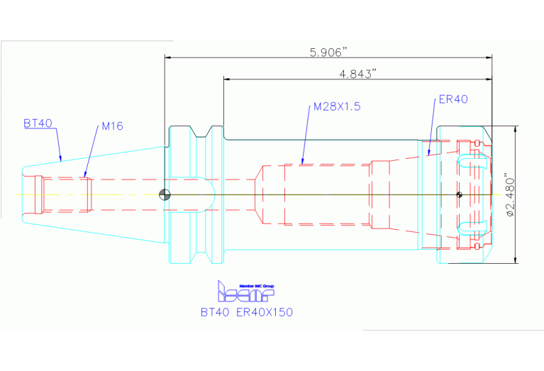 BT40 ER40X150