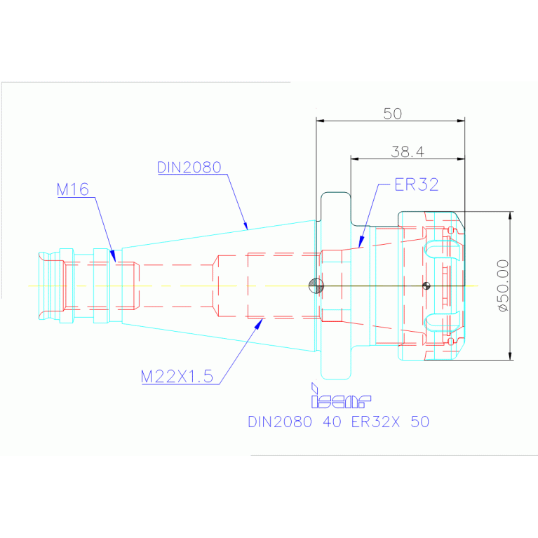 DIN2080 40 ER32X 50