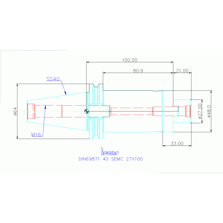 DIN69871 40 SEMC 27X100