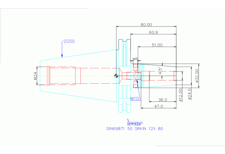 DIN69871 50 SRKIN 12X 80