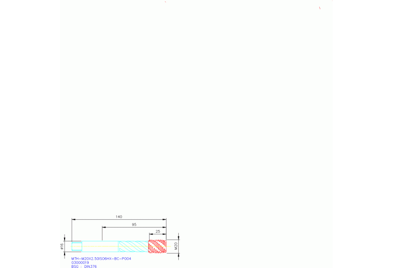 MTH-M20X2.50ISO6HX-BC-P004