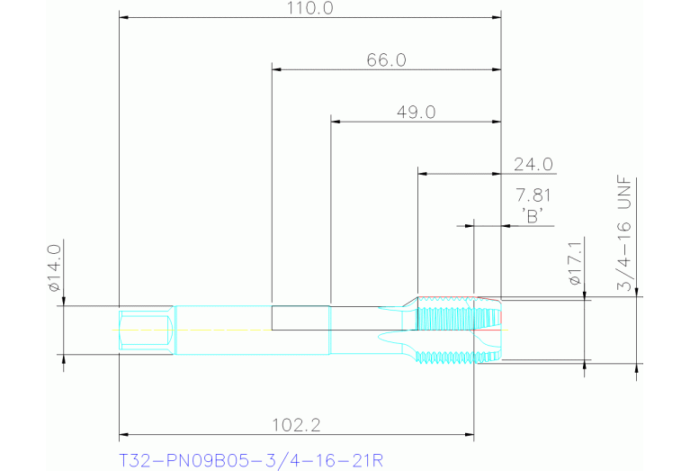 T32-PN09B05-3/4-16-21R