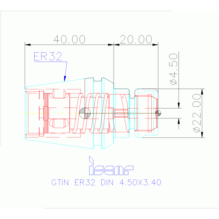 GTIN ER32 DIN 4.50X3.40