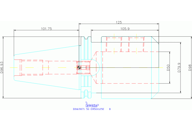 DIN69871 50 EM50X125E B