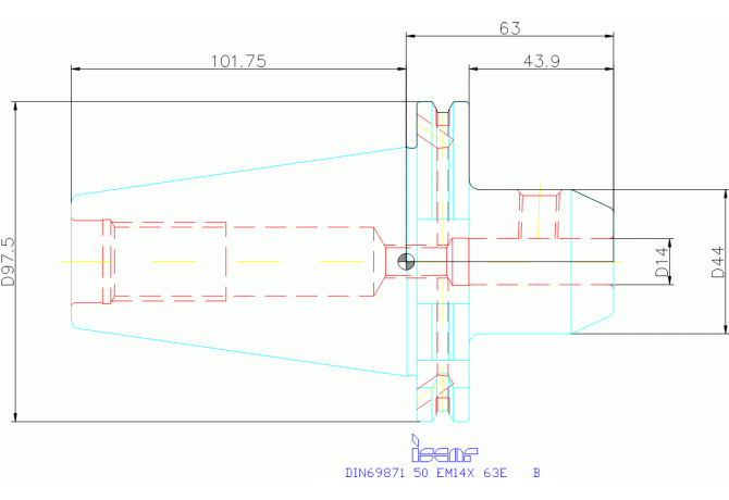 DIN69871 50 EM14X 63E B