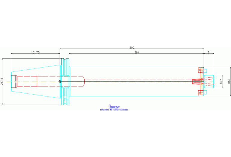 DIN69871 50 SEM27X61X300C