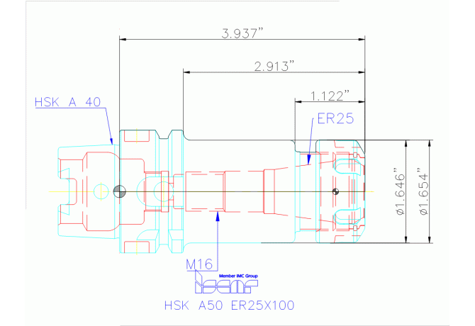 HSK A50 ER25X100*