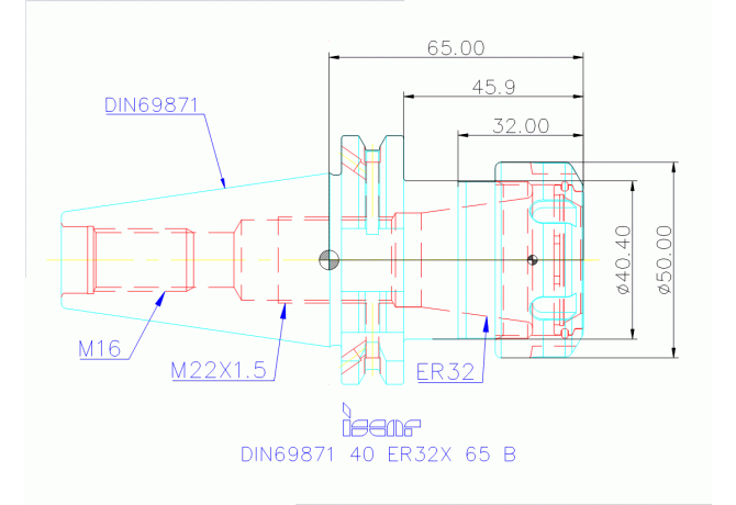 DIN69871 40 ER32X 65 B