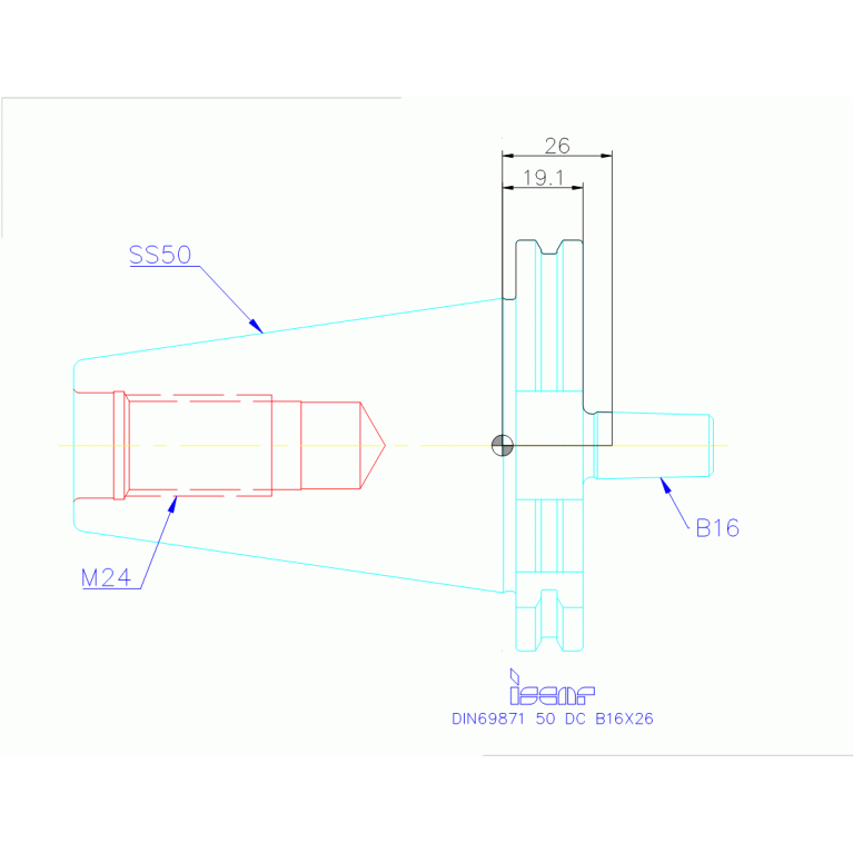 DIN69871 50 DC B16X26