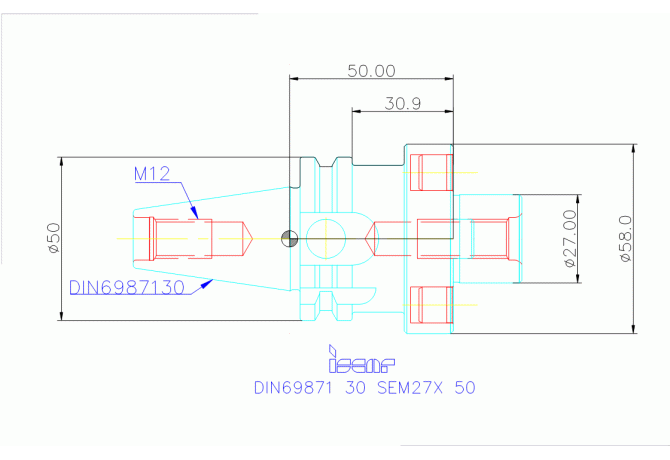 DIN69871 30 SEM27X 50
