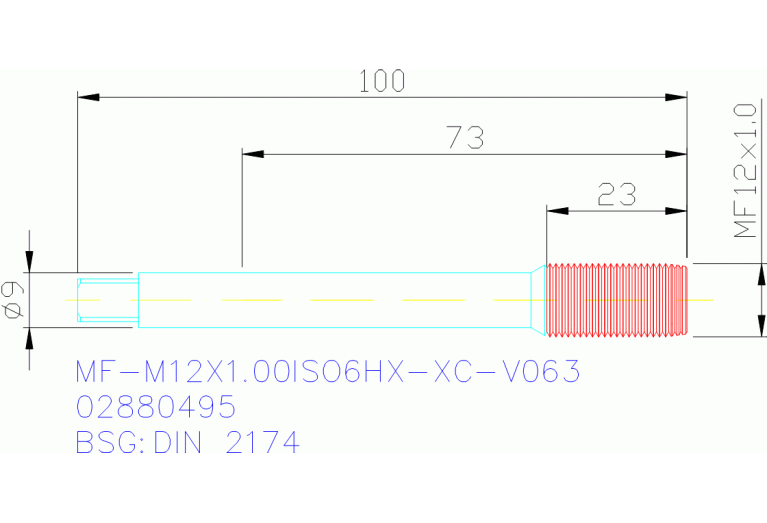 MF-M12X1.00ISO6HX-XC-V063