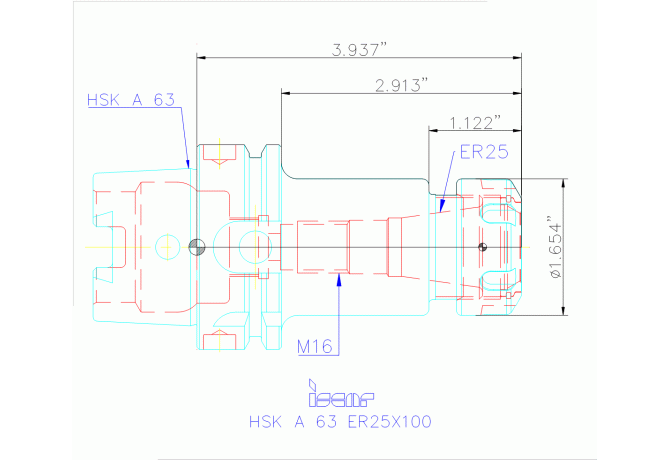 HSK A63 ER25X100