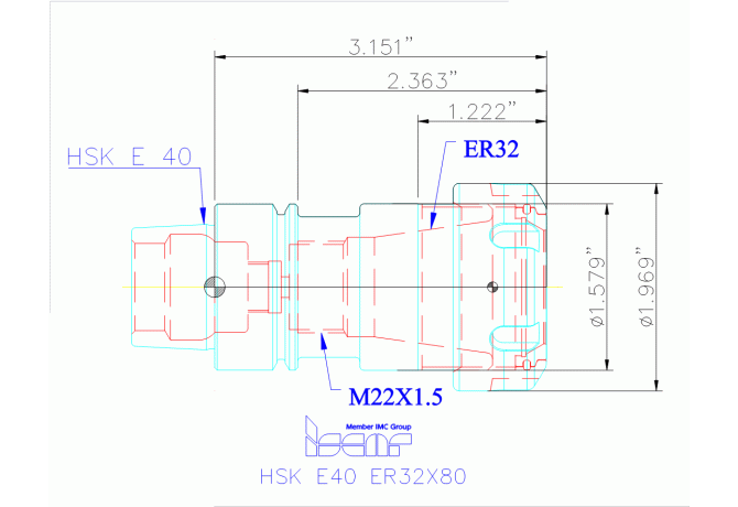 HSK E40 ER32X80