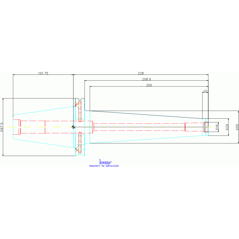 DIN69871 50 ODP16X228