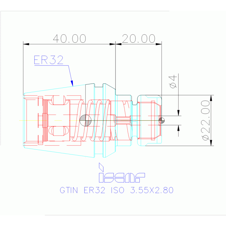 GTIN ER32 ISO 3.55X2.80