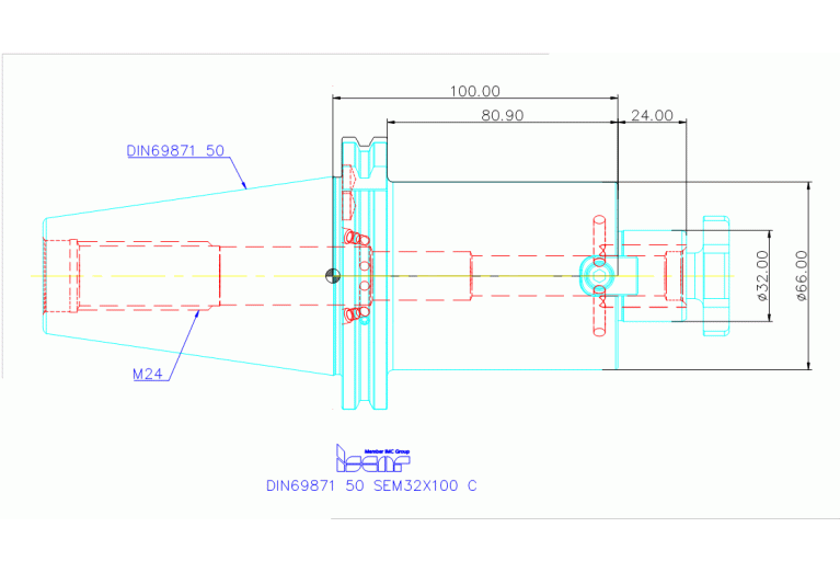 DIN69871 50 SEM32X100 C