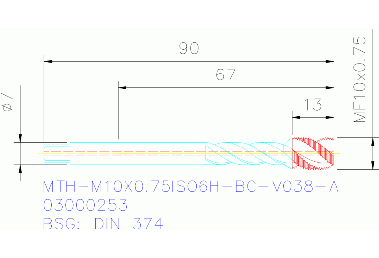 MTH-M10X0.75ISO6H-BC-V038-A