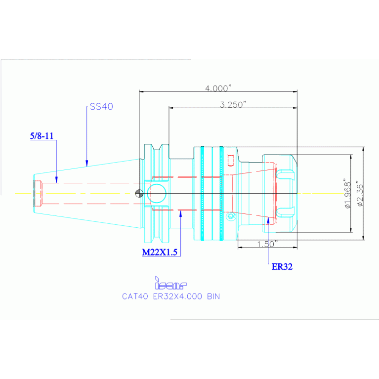 CAT40 ER32X4.000 BIN