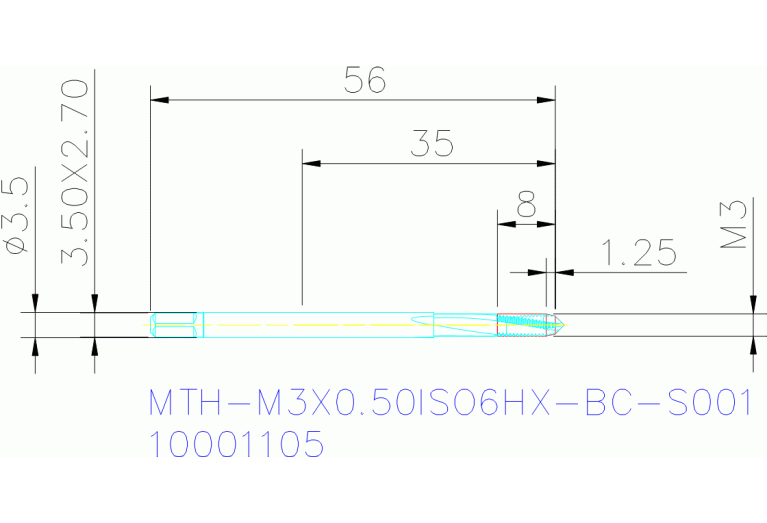 MTH-M3X0.50ISO6HX-BC-S001