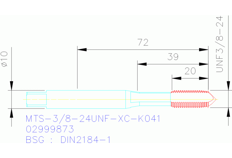 MTS-3/8-24UNF-XC-K041