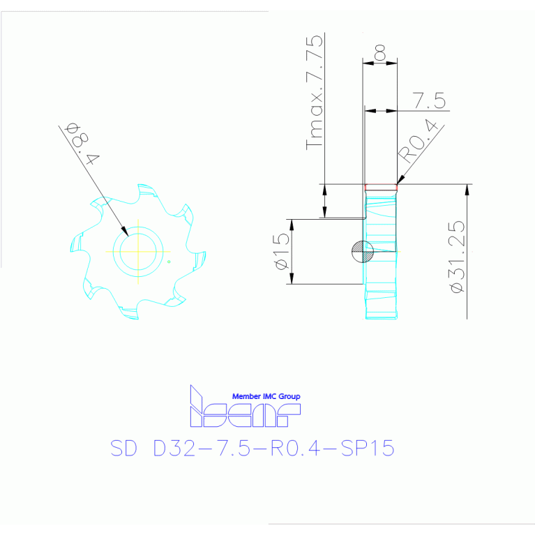 SD D32-7.5-R0.4-SP15 IC908