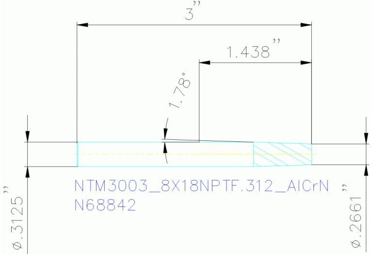 NTM3003/8X18NPTF.312 ALCRN