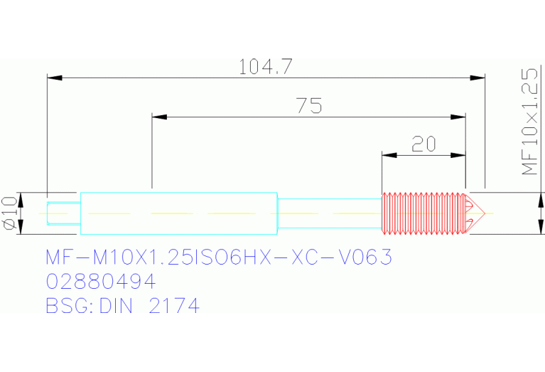 MF-M10X1.25ISO6HX-XC-V063