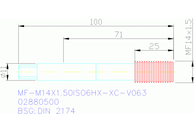 MF-M14X1.50ISO6HX-XC-V063