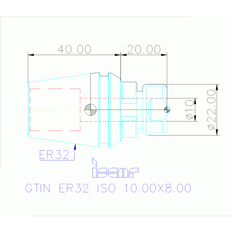 GTIN ER32 ISO 10.00X8.00
