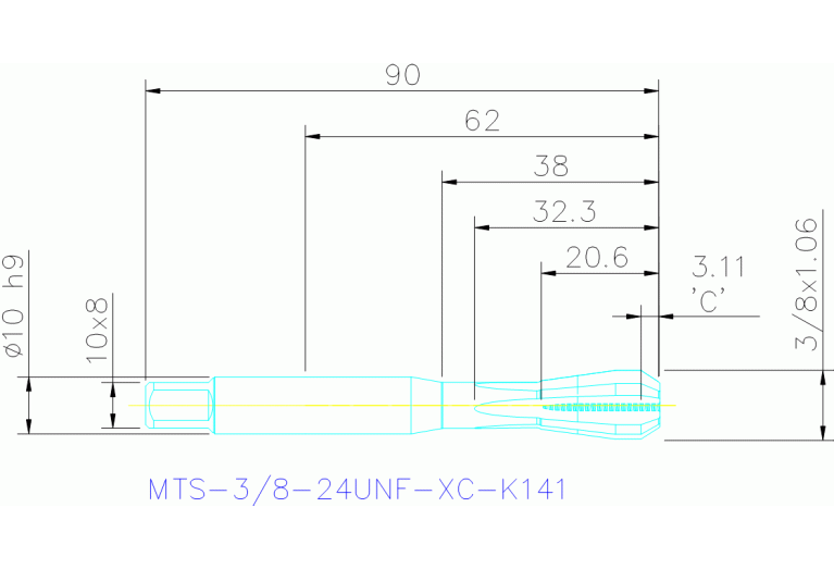MTS-3/8-24UNF-XC-K141
