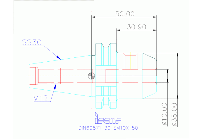 DIN69871 30 EM10X 50