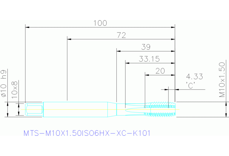 MTS-M10X1.50ISO6HX-XC-K101