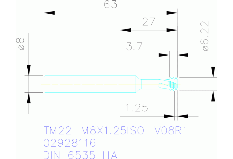 TM22-M8X1.25ISO-V08R1