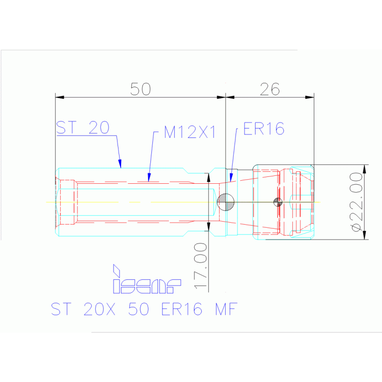 ST 20X 50 ER16 MF