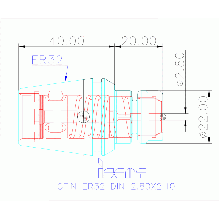 GTIN ER32 DIN 2.80X2.10