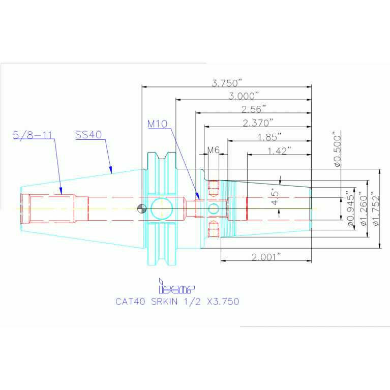 CAT40 SRKIN 1/2 X3.750