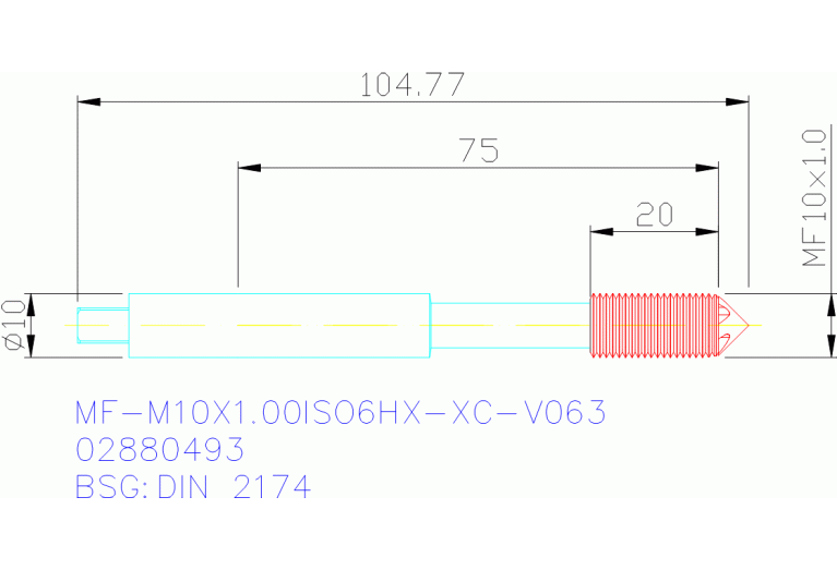 MF-M10X1.00ISO6HX-XC-V063