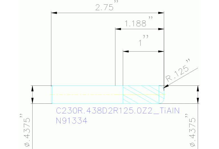 C230R.438D2R125.0Z2 TIALN