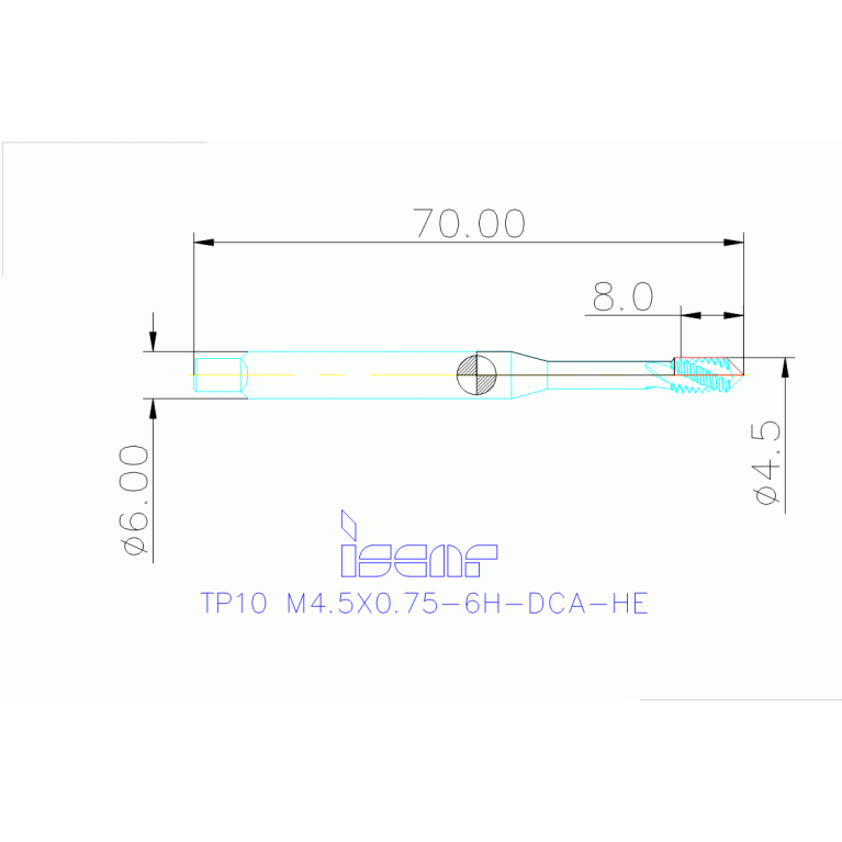 TP10 M4.5X0.75-6H-DCA-HE