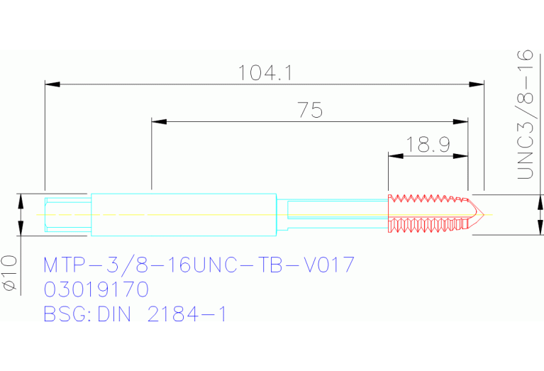 MTP-3/8-16UNC-TB-V017