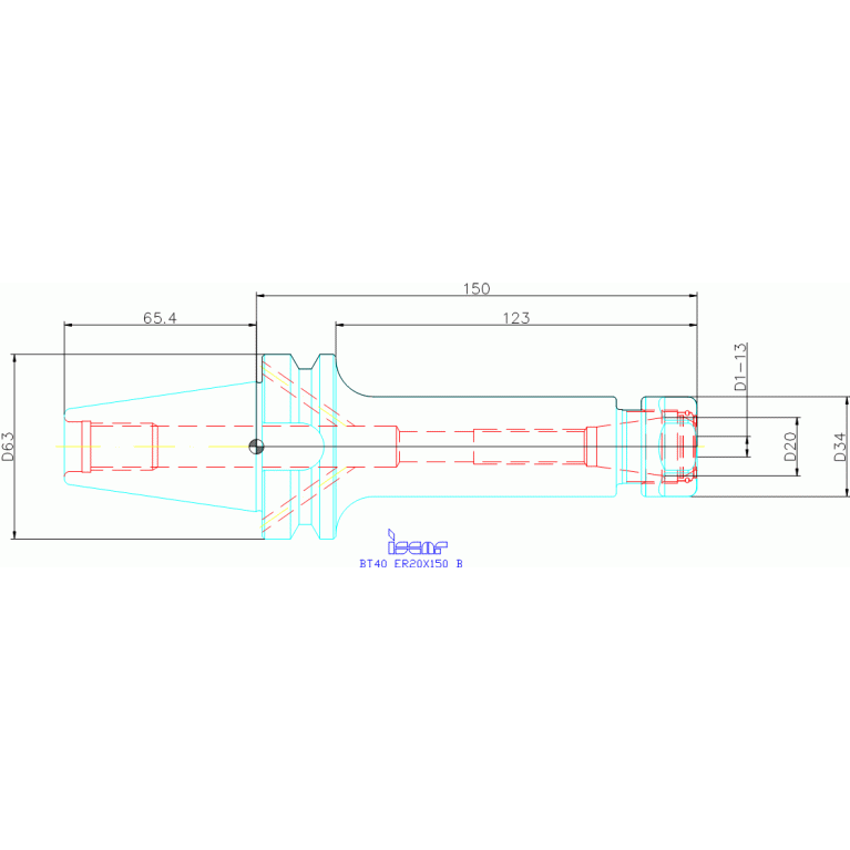 BT40 ER20X150 B