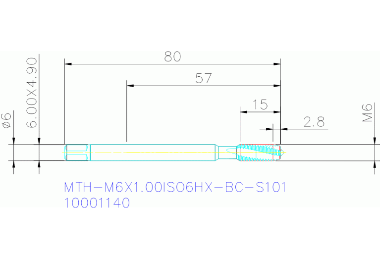 MTH-M6X1.00ISO6HX-BC-S101