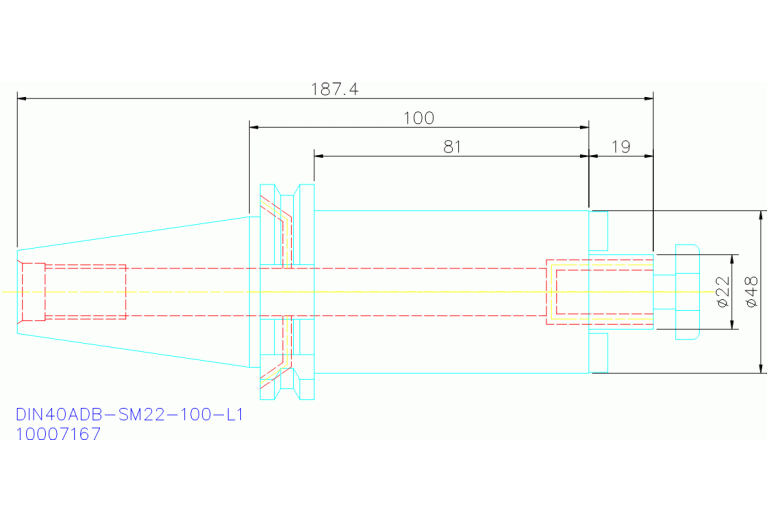 DIN40ADB-SM22-100-L1