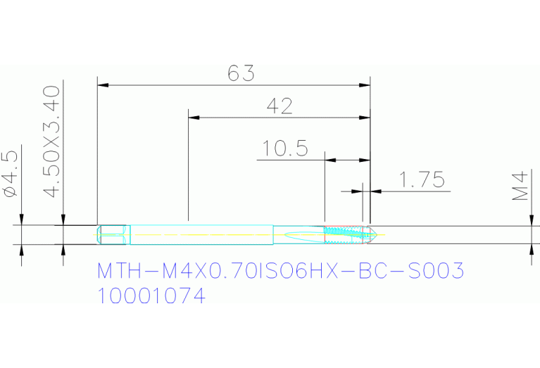 MTH-M4X0.70ISO6HX-BC-S003