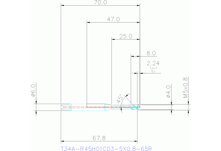 T34A-R45H01C03-5X0.8-65R