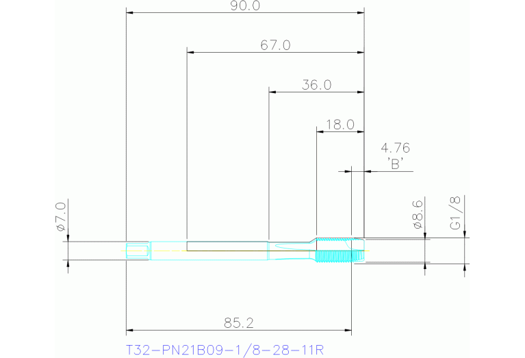 T32-PN21B09-1/8-28-11R