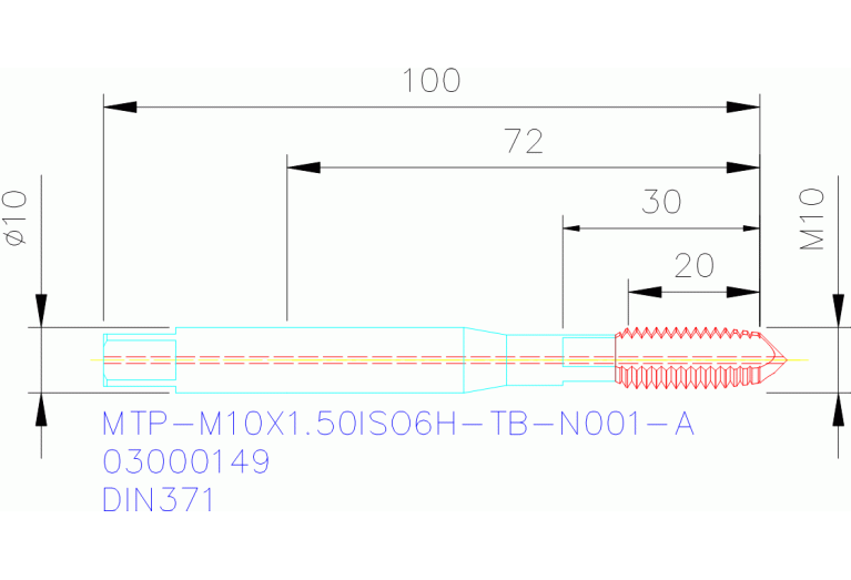 MTP-M10X1.50ISO6H-TB-N001-A