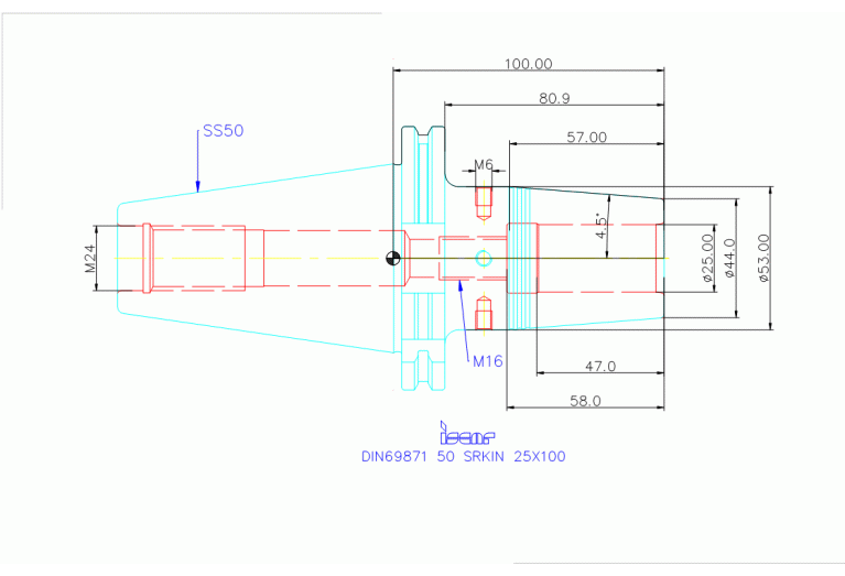 DIN69871 50 SRKIN 25X100