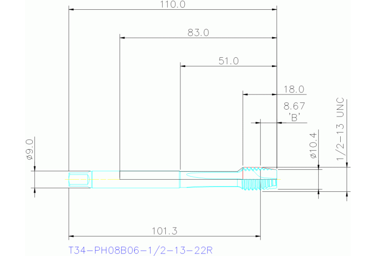 T34-PH08B06-1/2-13-22R