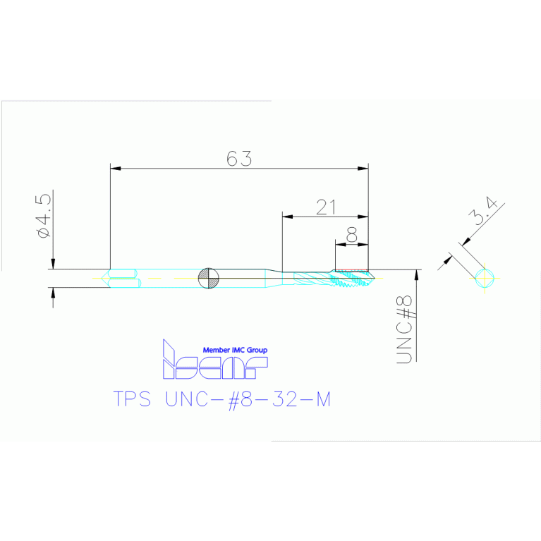 TPS UNC-#8-32-M HETI